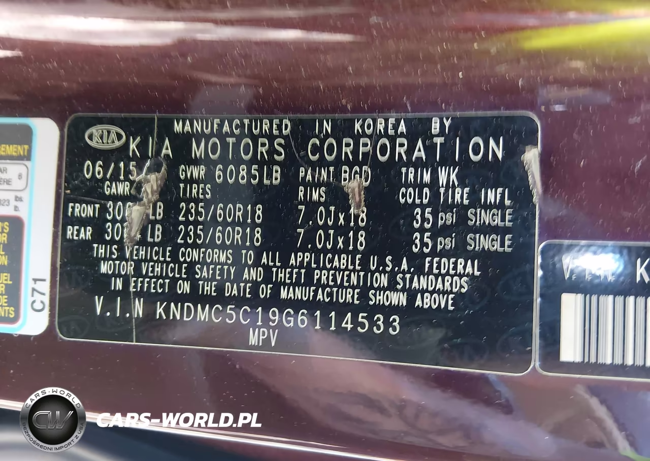 2016 Kia Sedona Ex VIN:KNDMC5C19G6114533 - 9