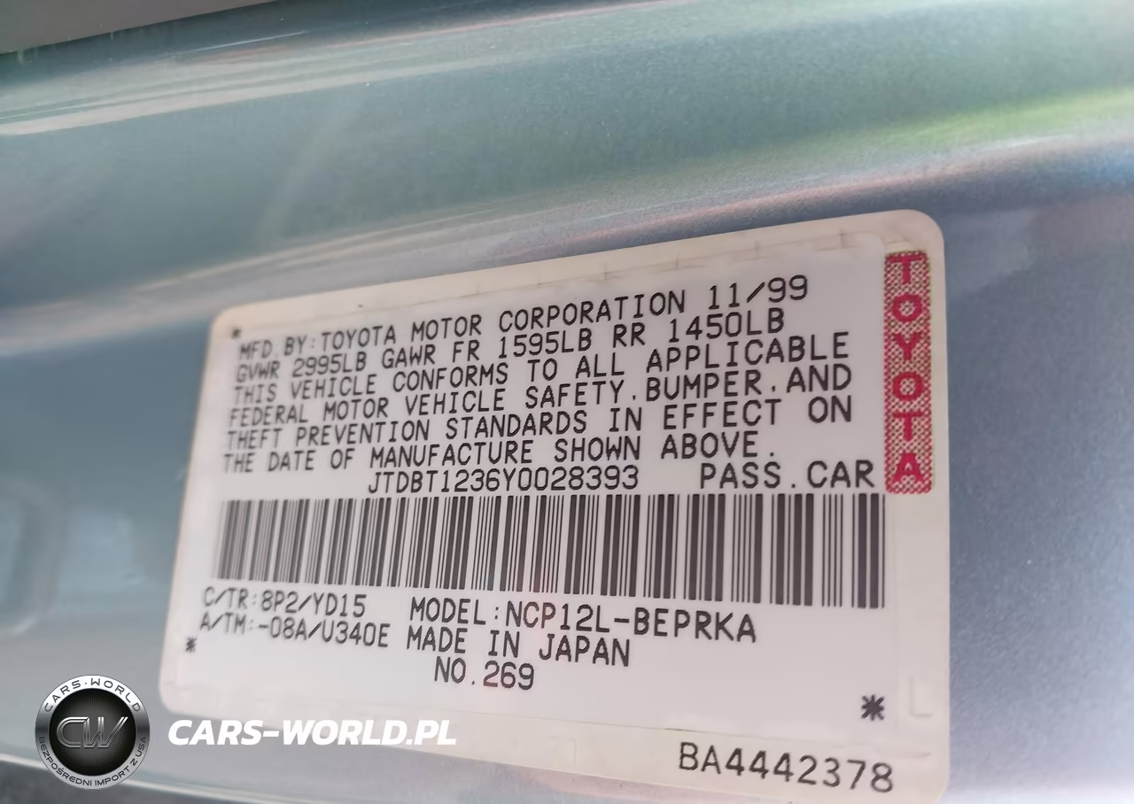 2000 Toyota Echo VIN:JTDBT1236Y0028393 - 9