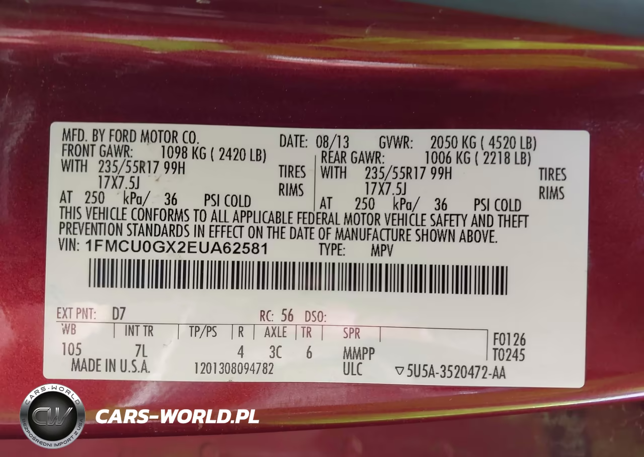 2014 Ford Escape Se VIN:1FMCU0GX2EUA62581 - 9
