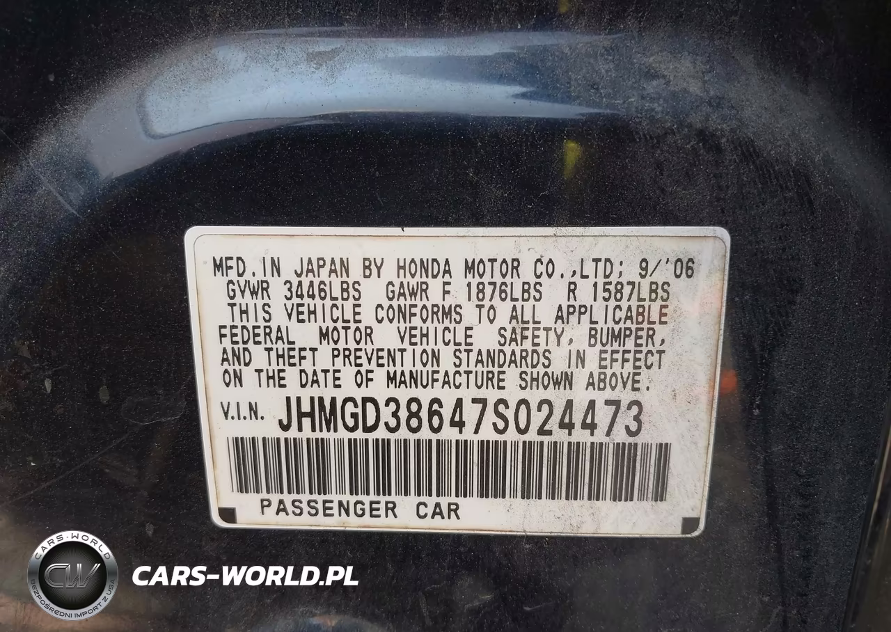 2007 Honda Fit Sport VIN:JHMGD38647S024473 - 9