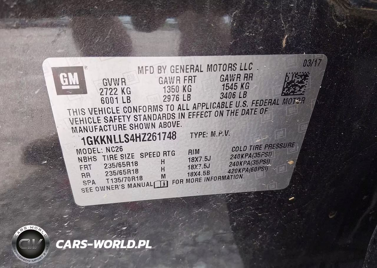 2017 GMC Acadia Sle-2 VIN:1GKKNLLS4HZ261748 - 9