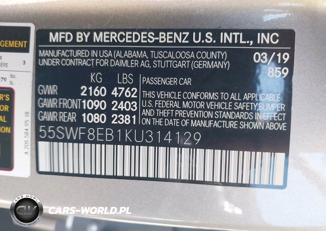 2019 Mercedes-Benz C 300 4Matic VIN:55SWF8EB1KU314129 - 9