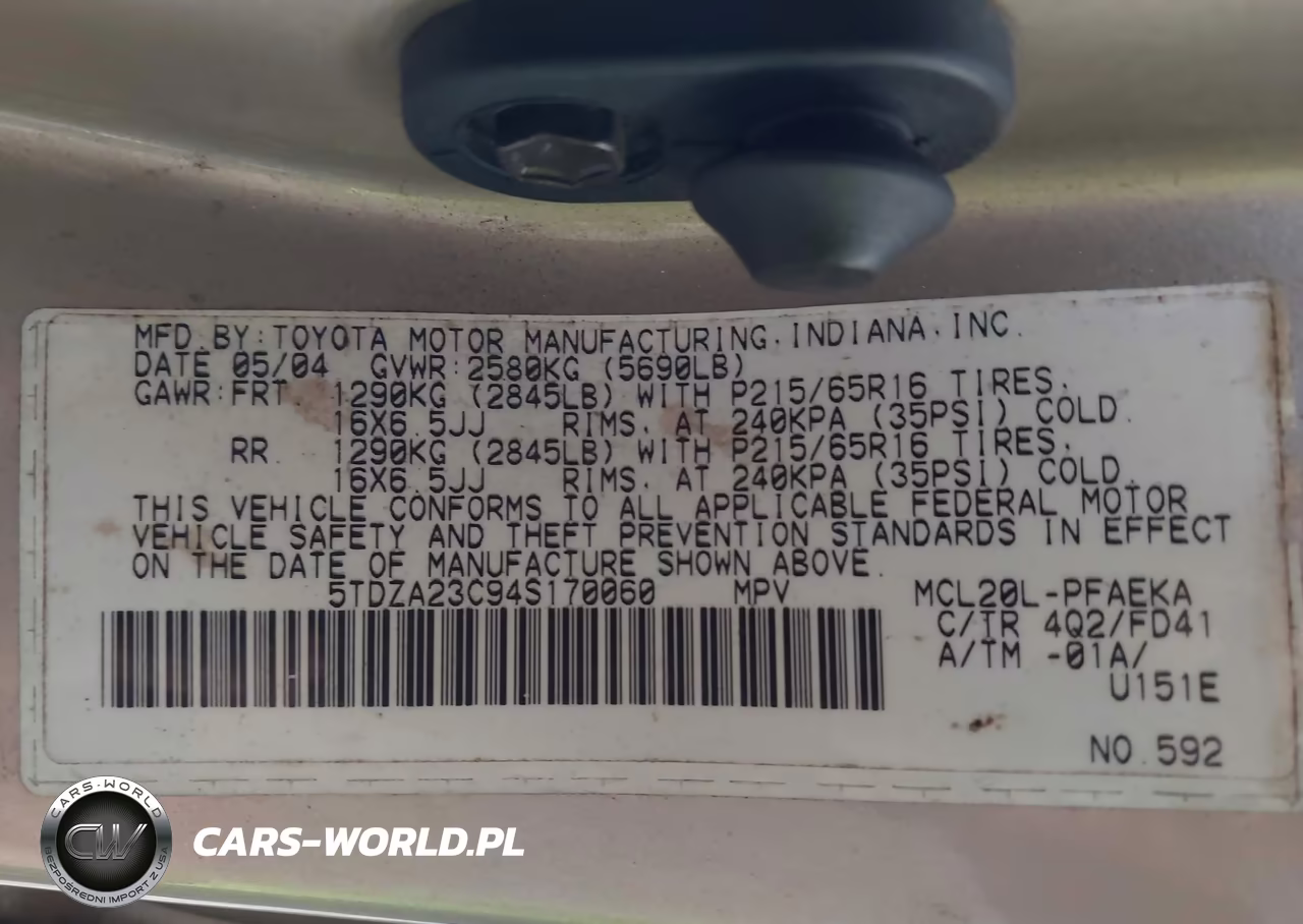 2004 Toyota Sienna Ce VIN:5TDZA23C94S170060 - 9