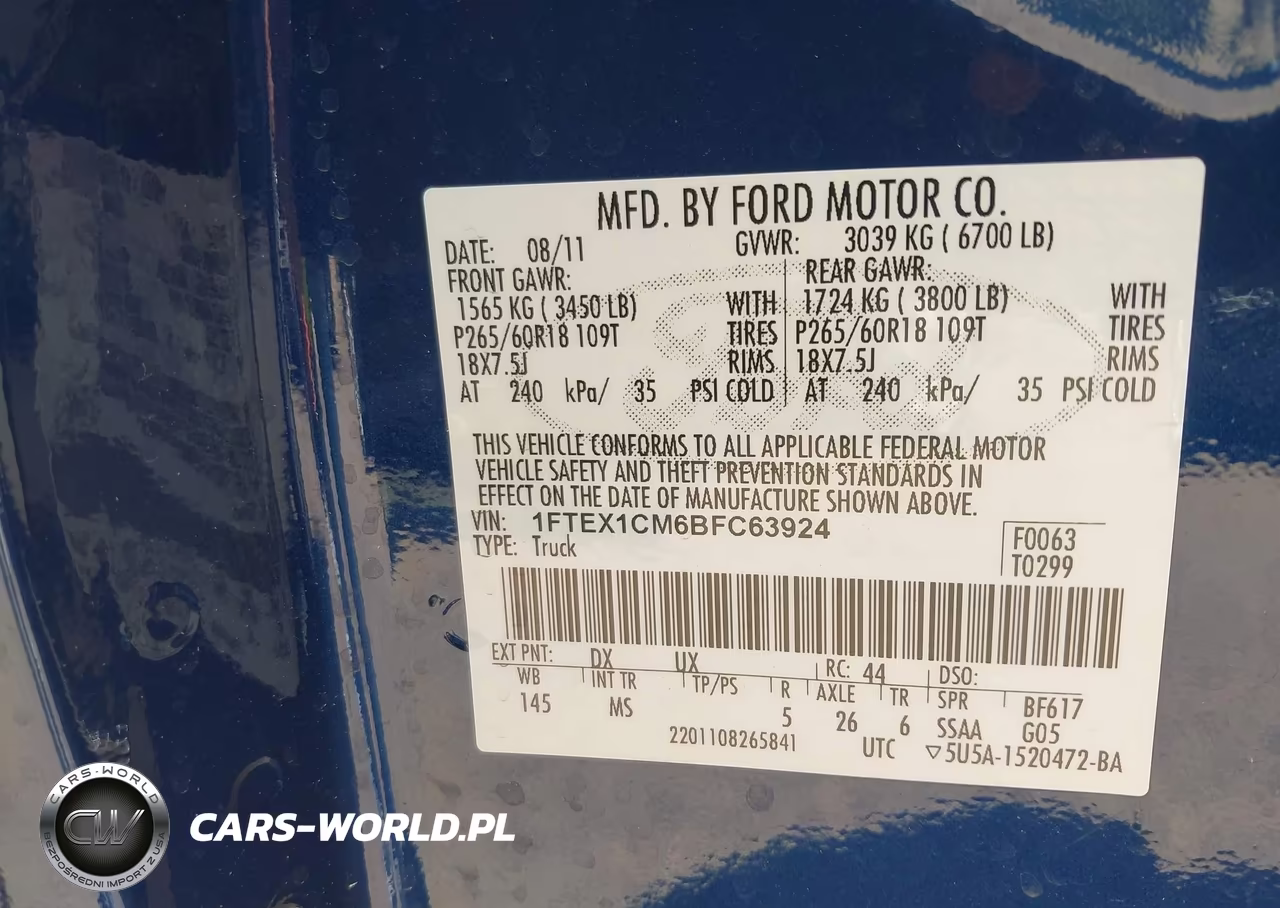 2011 Ford F-150 Xlt VIN:1FTEX1CM6BFC63924 - 9