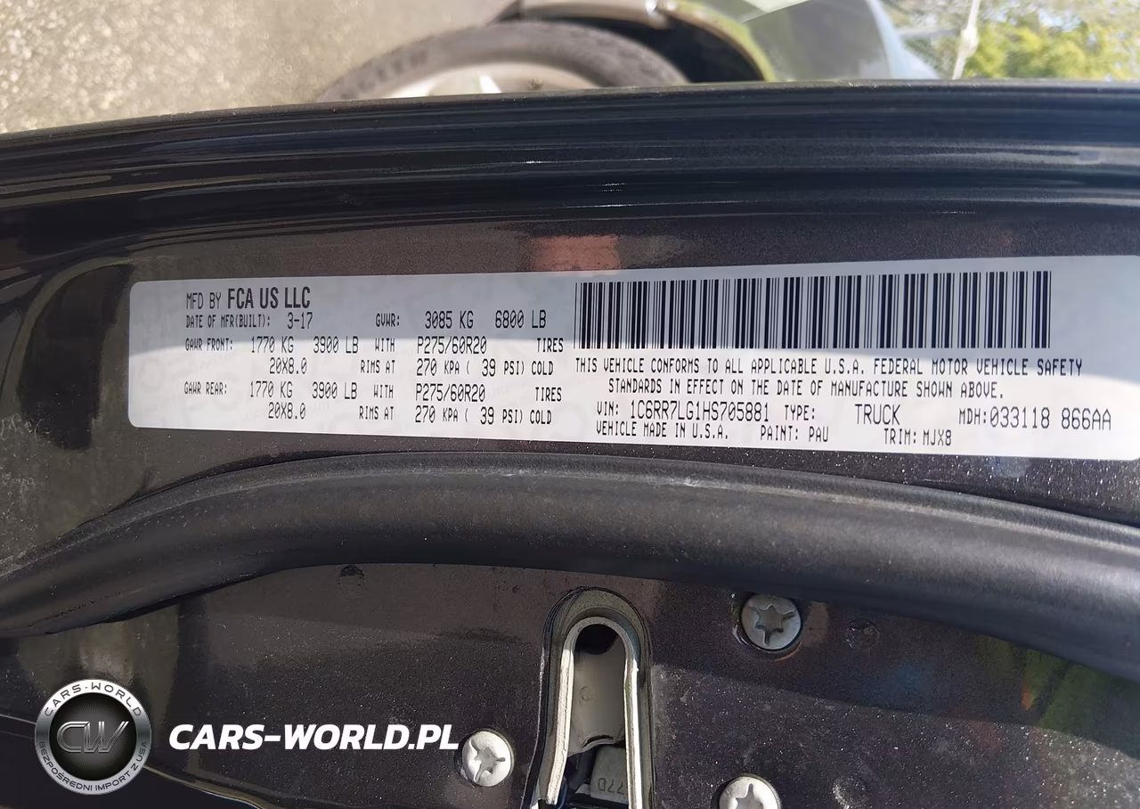2017 Ram 1500 Slt VIN:1C6RR7LG1HS705881 - 9