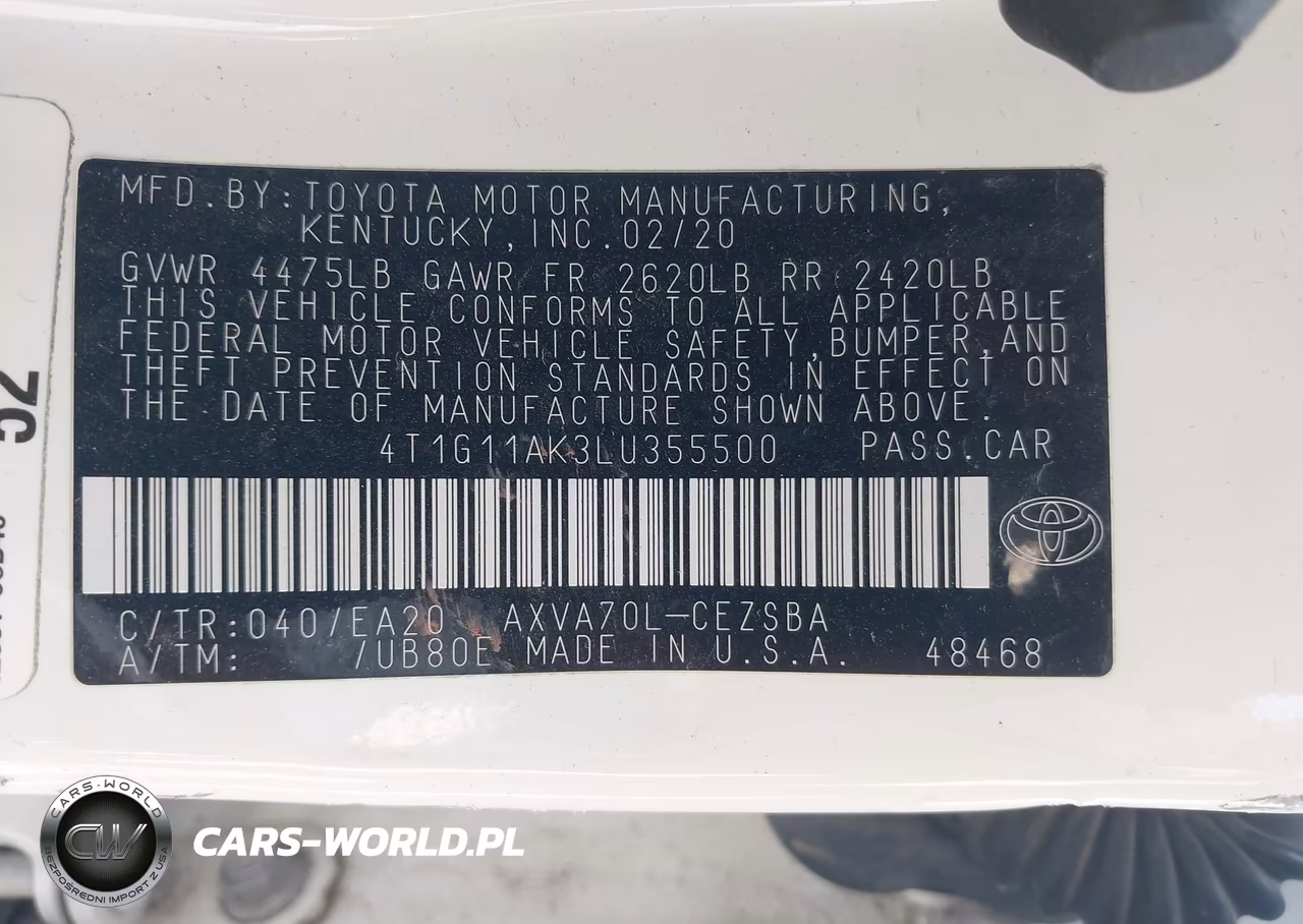 2020 Toyota Camry Se VIN:4T1G11AK3LU355500 - 9