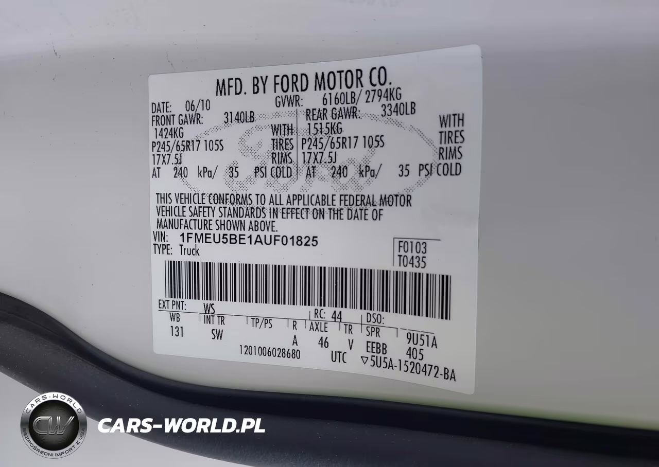 2010 Ford Explorer Sport Trac Xlt VIN:1FMEU5BE1AUF01825 - 9