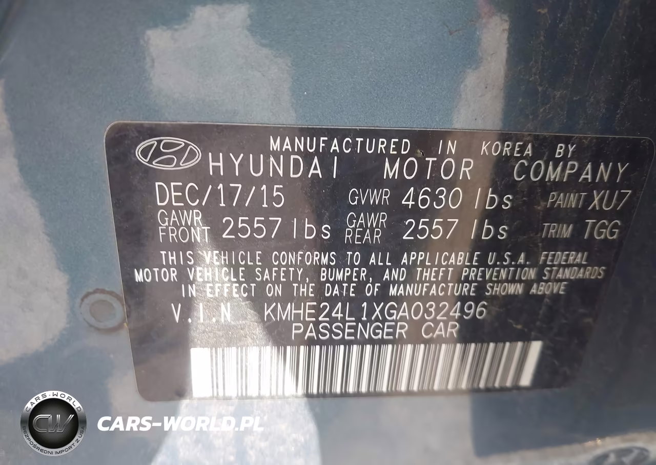 2016 Hyundai Sonata Hybrid Se VIN:KMHE24L1XGA032496 - 9