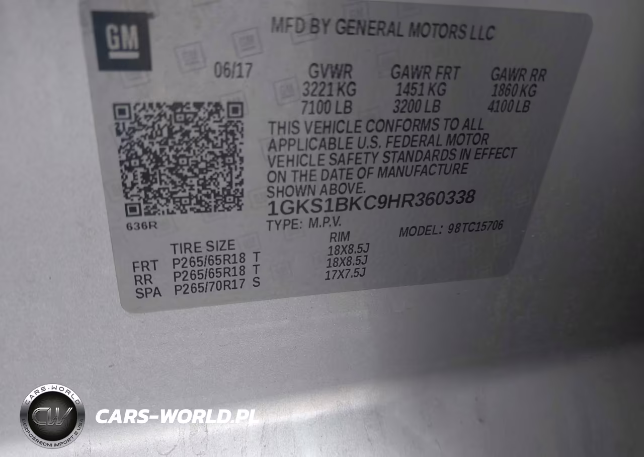 2017 GMC Yukon Slt VIN:1GKS1BKC9HR360338 - 9