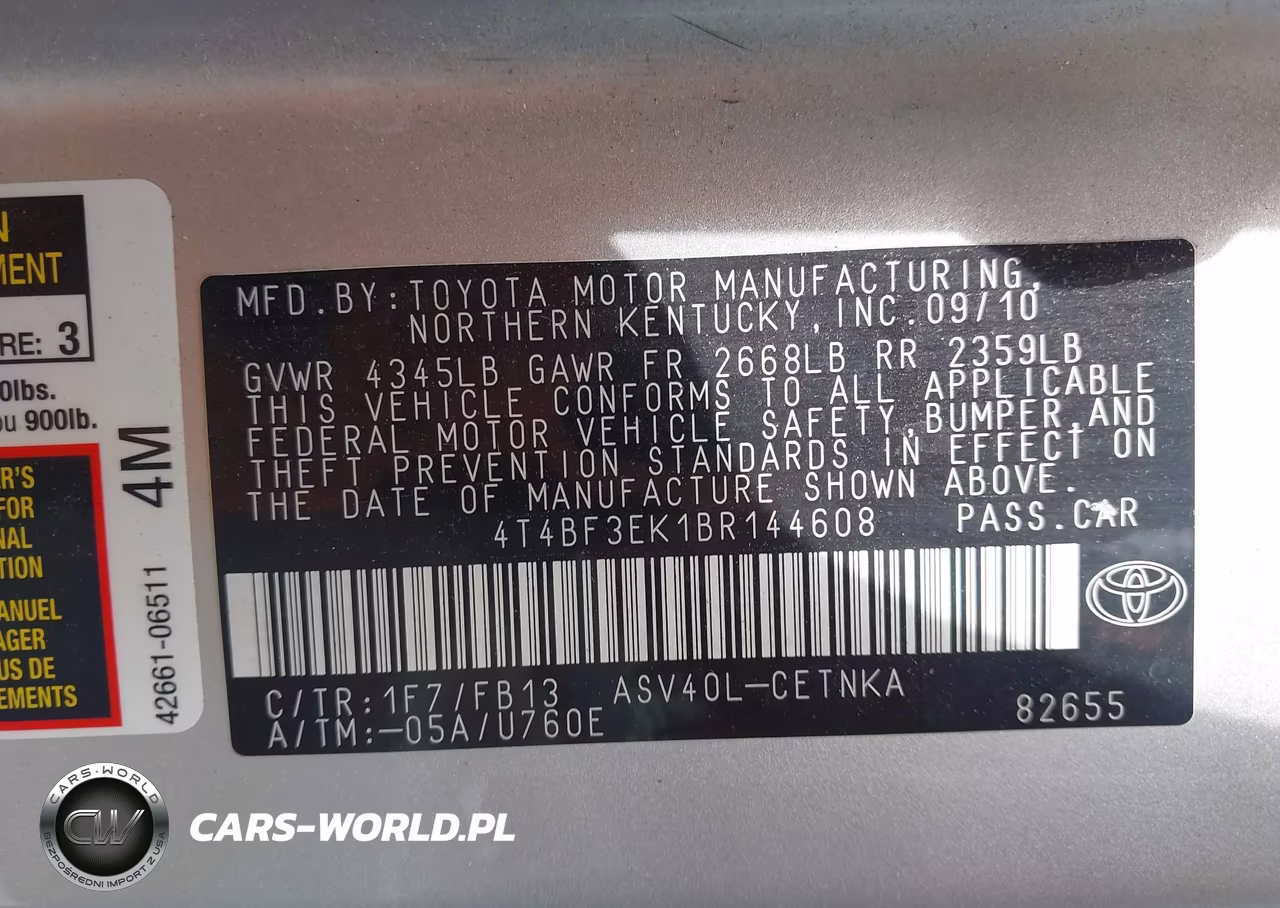 2011 Toyota Camry Le VIN:4T4BF3EK1BR144608 - 9