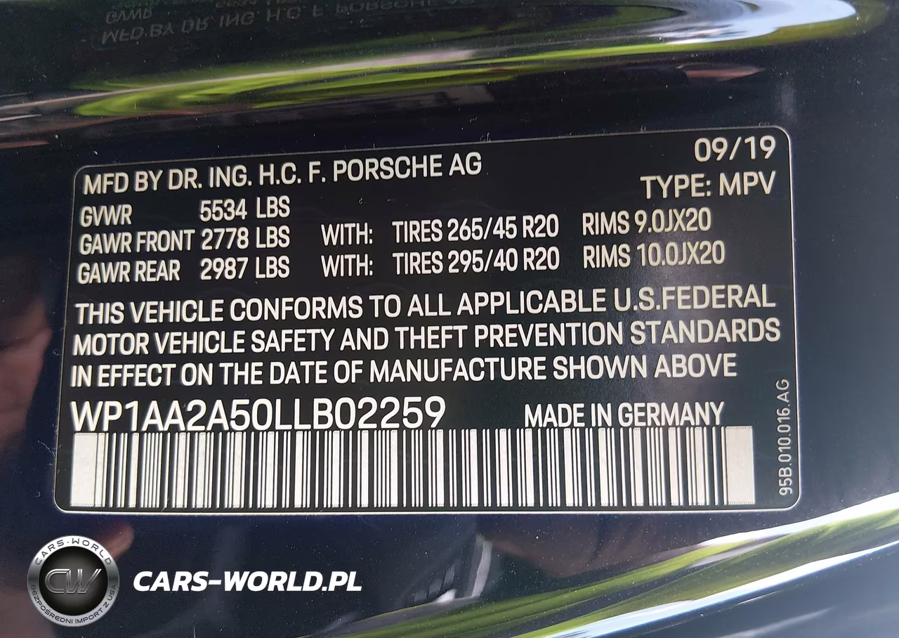 2020 Porsche Macan VIN:WP1AA2A50LLB02259 - 9