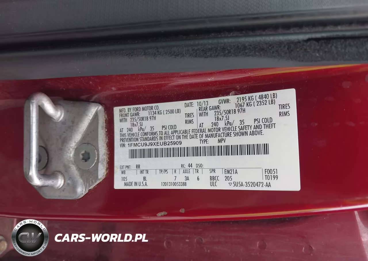 2014 Ford Escape Titanium VIN:1FMCU9J9XEUB25909 - 9