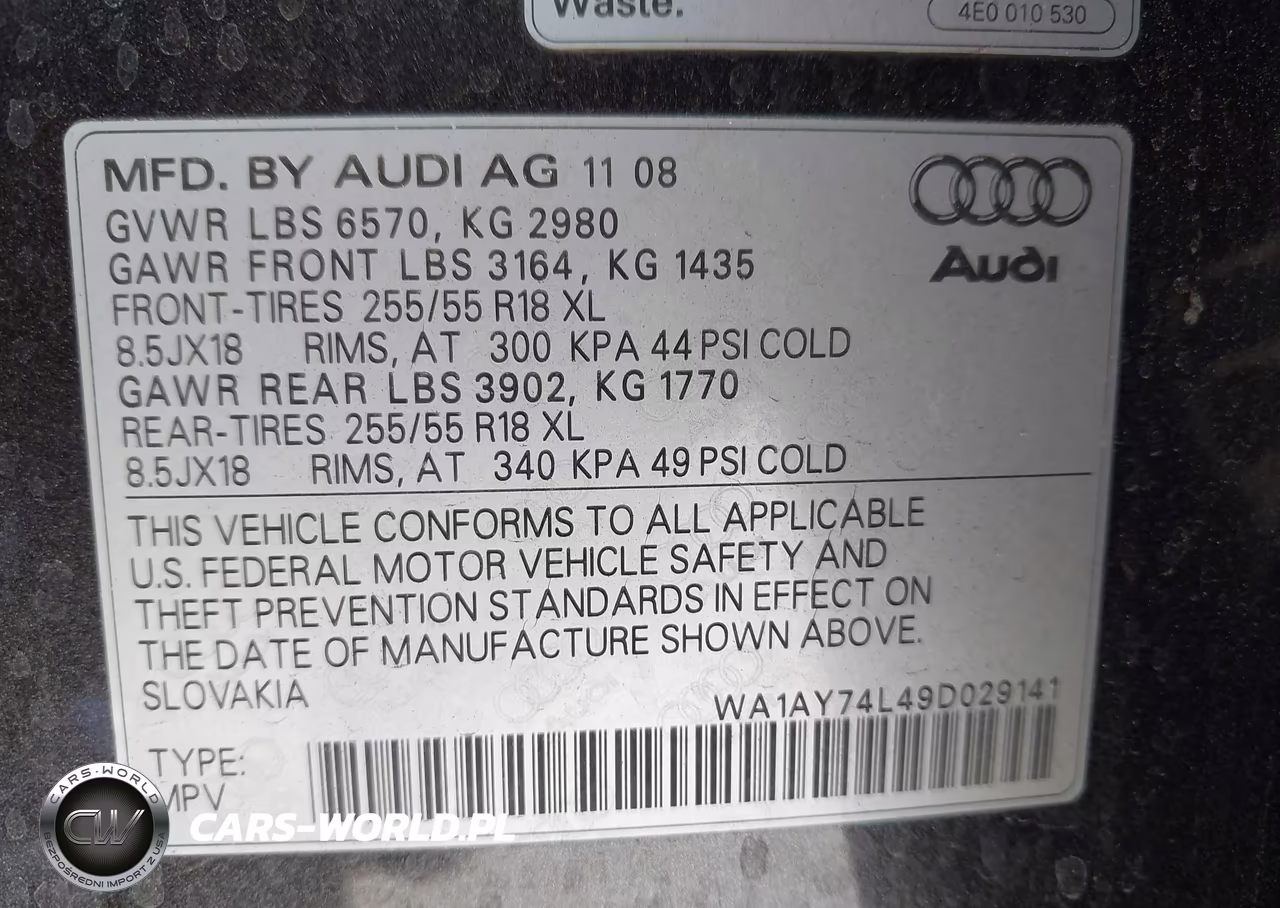 2009 Audi Q7 3.6 5 Passenger VIN:WA1AY74L49D029141 - 9