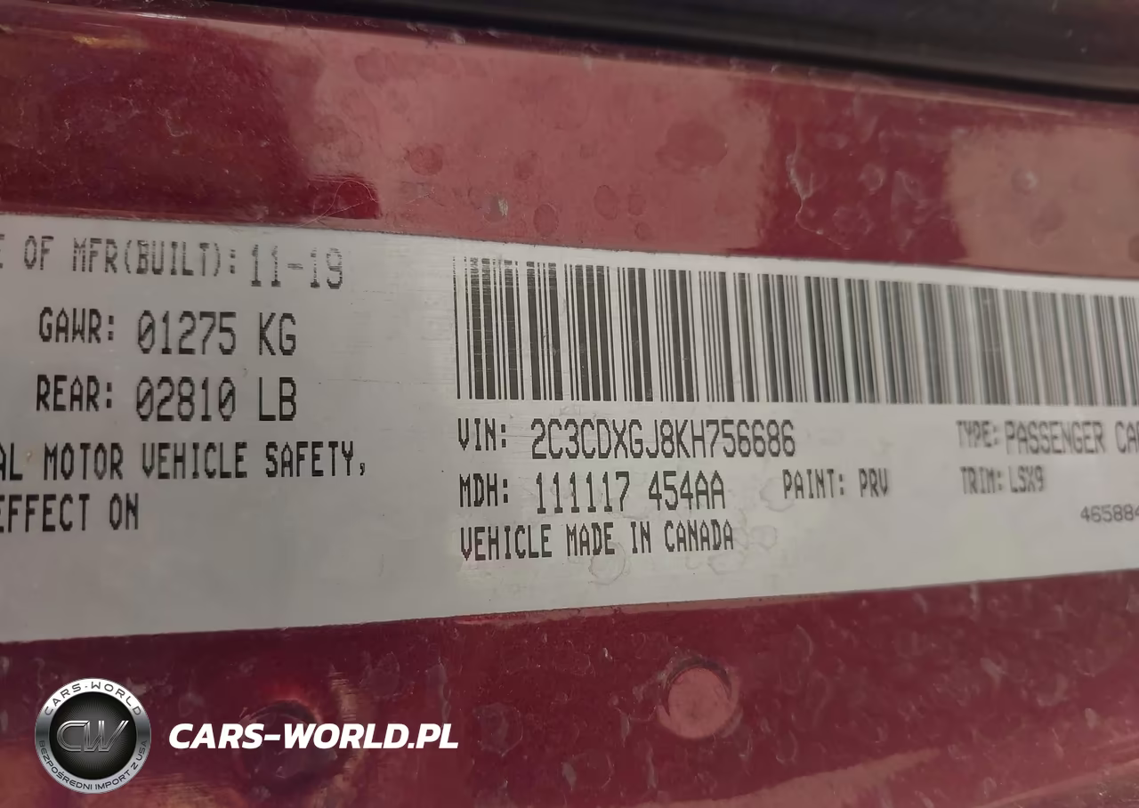 2019 Dodge Charger Scat Pack Rwd VIN:2C3CDXGJ8KH756686 - 9