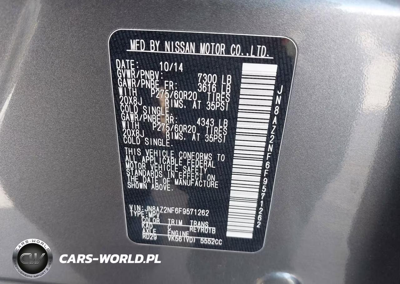 2015 Infiniti Qx80 VIN:JN8AZ2NF6F9571262 - 9