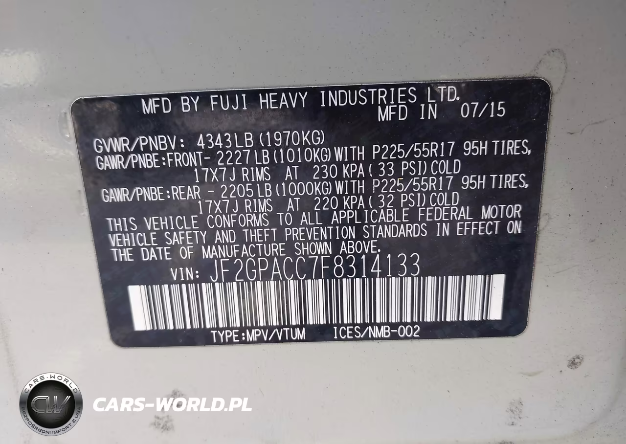 2015 Subaru Xv Crosstrek 2.0I Premium VIN:JF2GPACC7F8314133 - 9