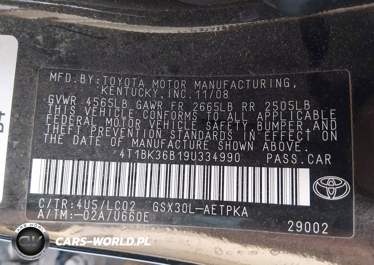 2009 Toyota Avalon Limited VIN:4T1BK36B19U334990 - 9