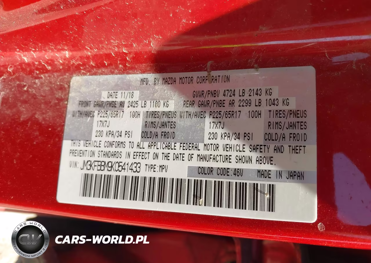 2019 Mazda Cx-5 Sport VIN:JM3KFBBM9K0541433 - 9