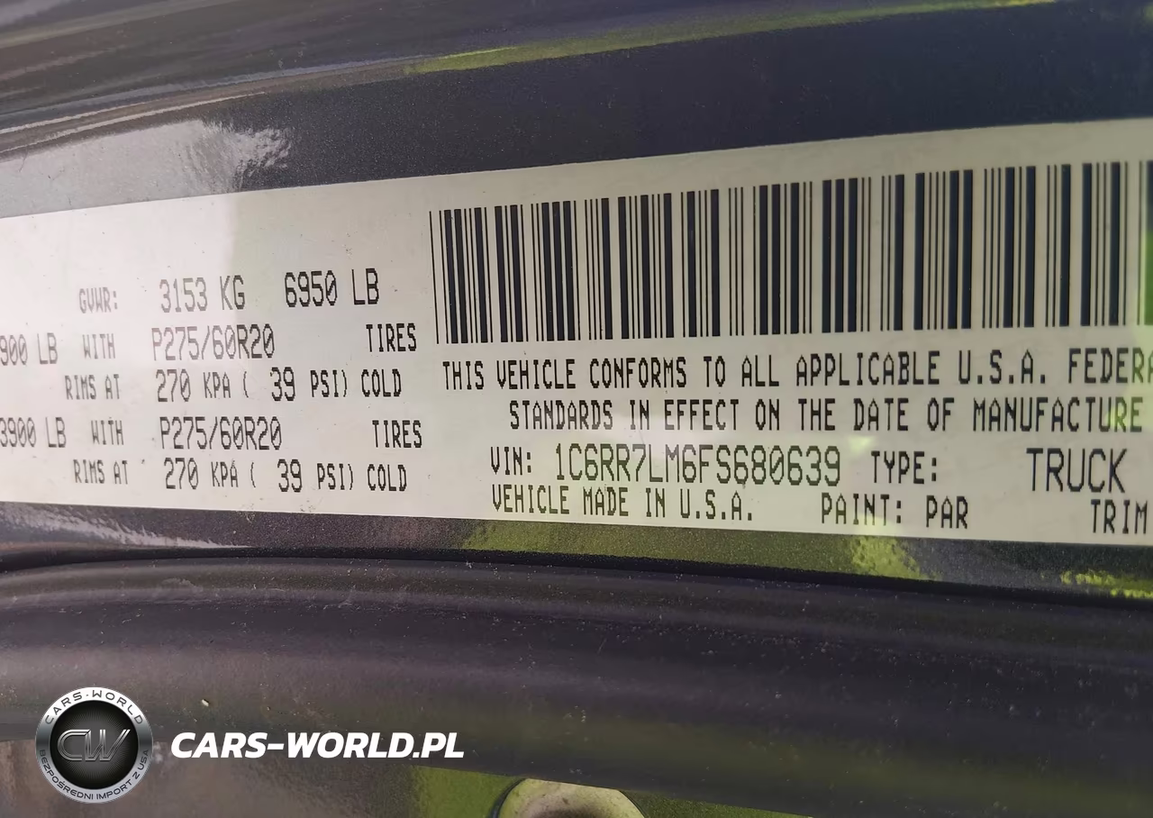 2015 Ram 1500 Big Horn VIN:1C6RR7LM6FS680639 - 9