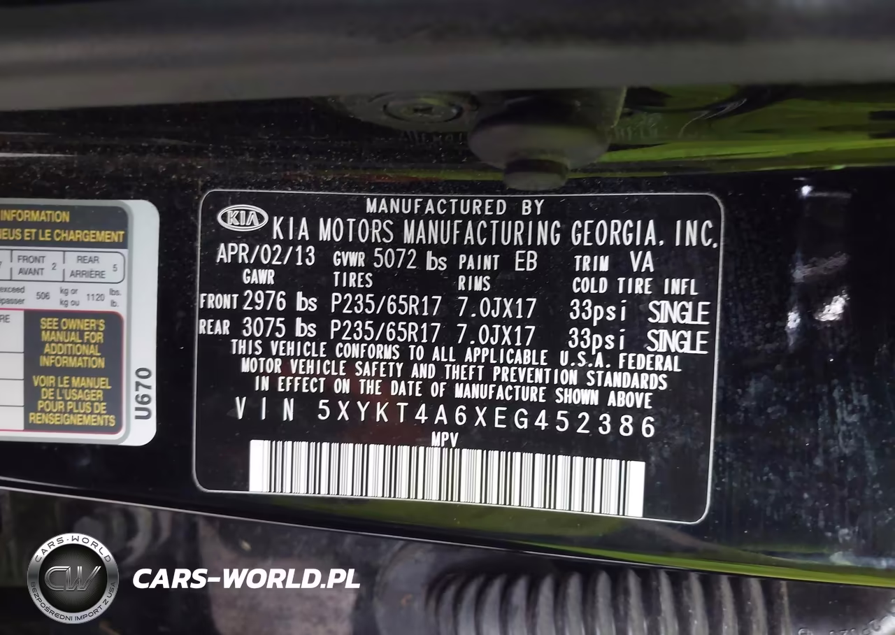 2014 Kia Sorento Lx VIN:5XYKT4A6XEG452386 - 9