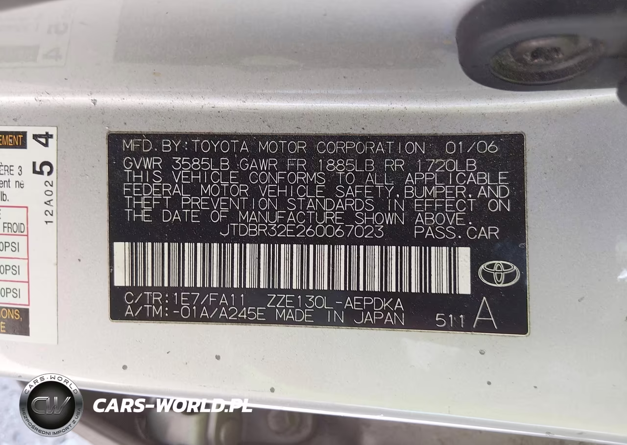 2006 Toyota Corolla Ce VIN:JTDBR32E260067023 - 9