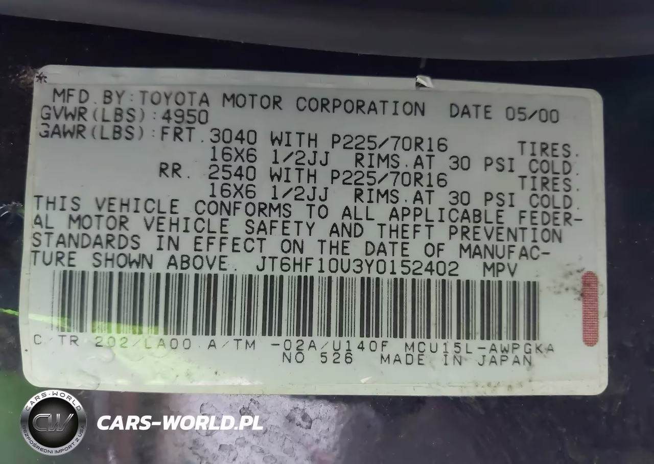 2000 Lexus Rx 300 VIN:JT6HF10U3Y0152402 - 9