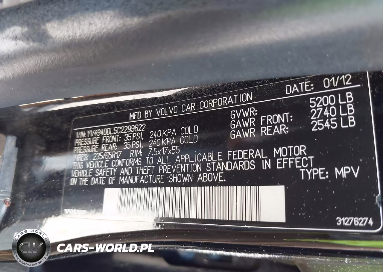 2012 Volvo Xc60 3.2-3.2 Platinum-3.2 Premier-3.2 Premier Plus VIN:YV4940DL5C2299622 - 9
