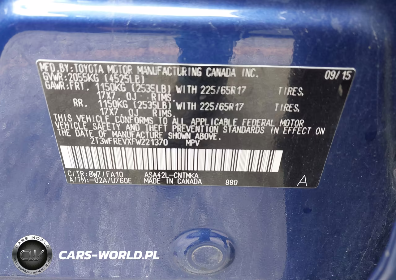 2015 Toyota Rav4 Xle VIN:2T3WFREVXFW221370 - 9