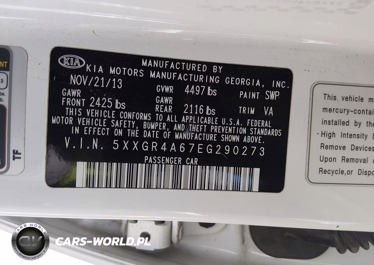 2014 Kia Optima Sxl Turbo VIN:5XXGR4A67EG290273 - 9