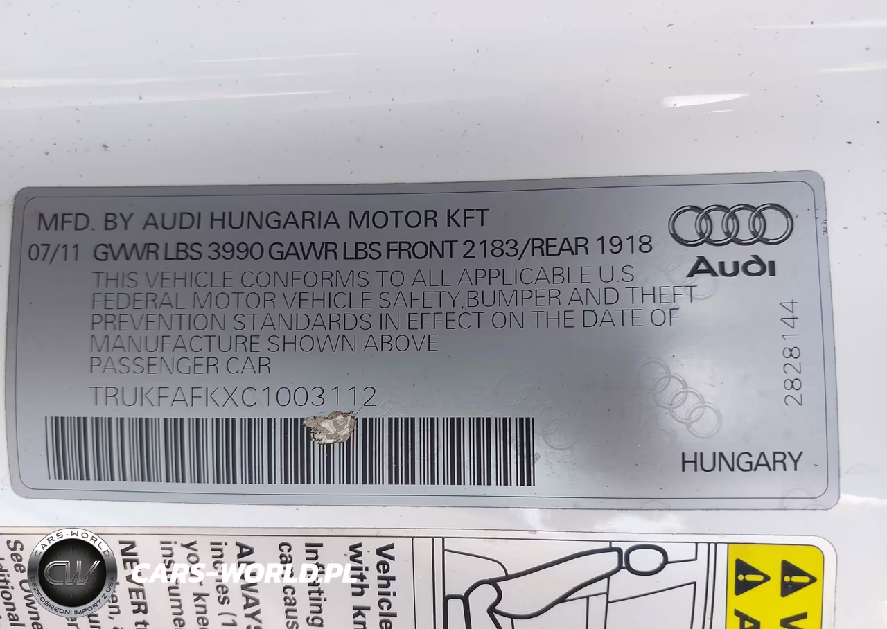 2012 Audi Tt 2.0T Prestige VIN:TRUKFAFKXC1003112 - 9