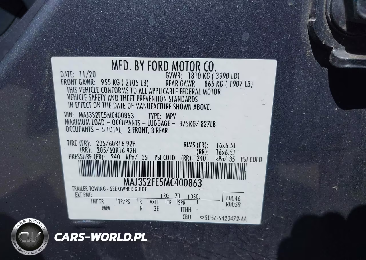 2021 Ford Ecosport S VIN:MAJ3S2FE5MC400863 - 9