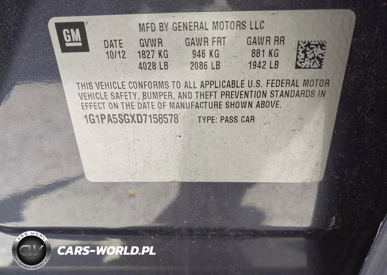 2013 Chevrolet Cruze Ls Auto VIN:1G1PA5SGXD7158578 - 9