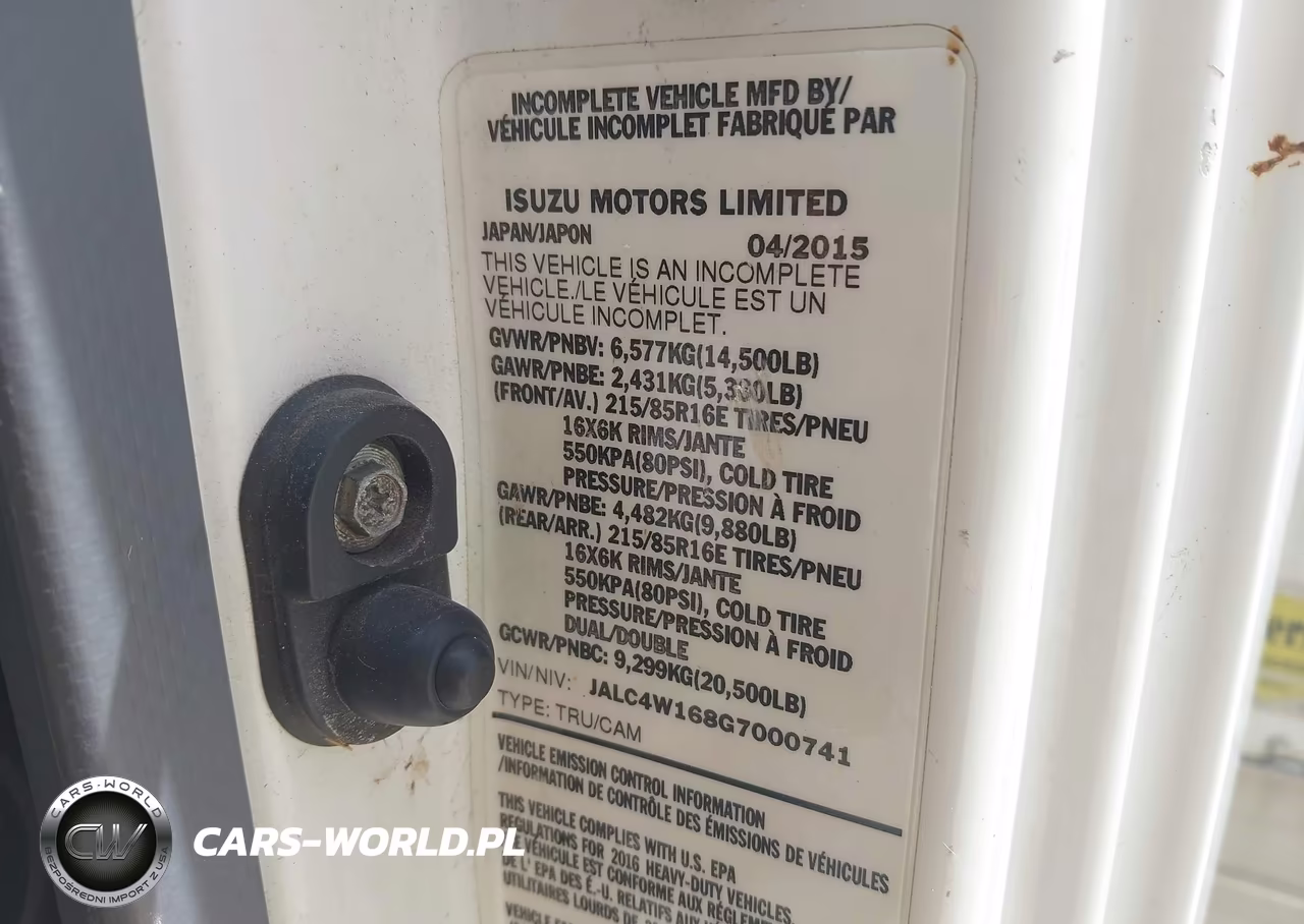 2016 Isuzu Npr Dsl Reg At VIN:JALC4W168G7000741 - 8
