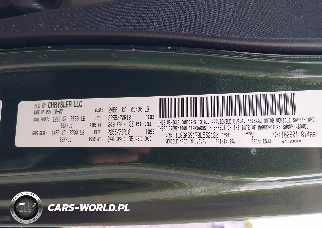 2008 Jeep Wrangler Unlimited Sahara VIN:1J8GA59178L552120 - 9