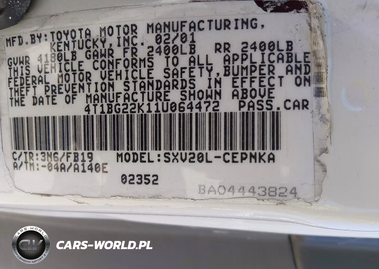 2001 Toyota Camry Le VIN:4T1BG22K11U064472 - 9