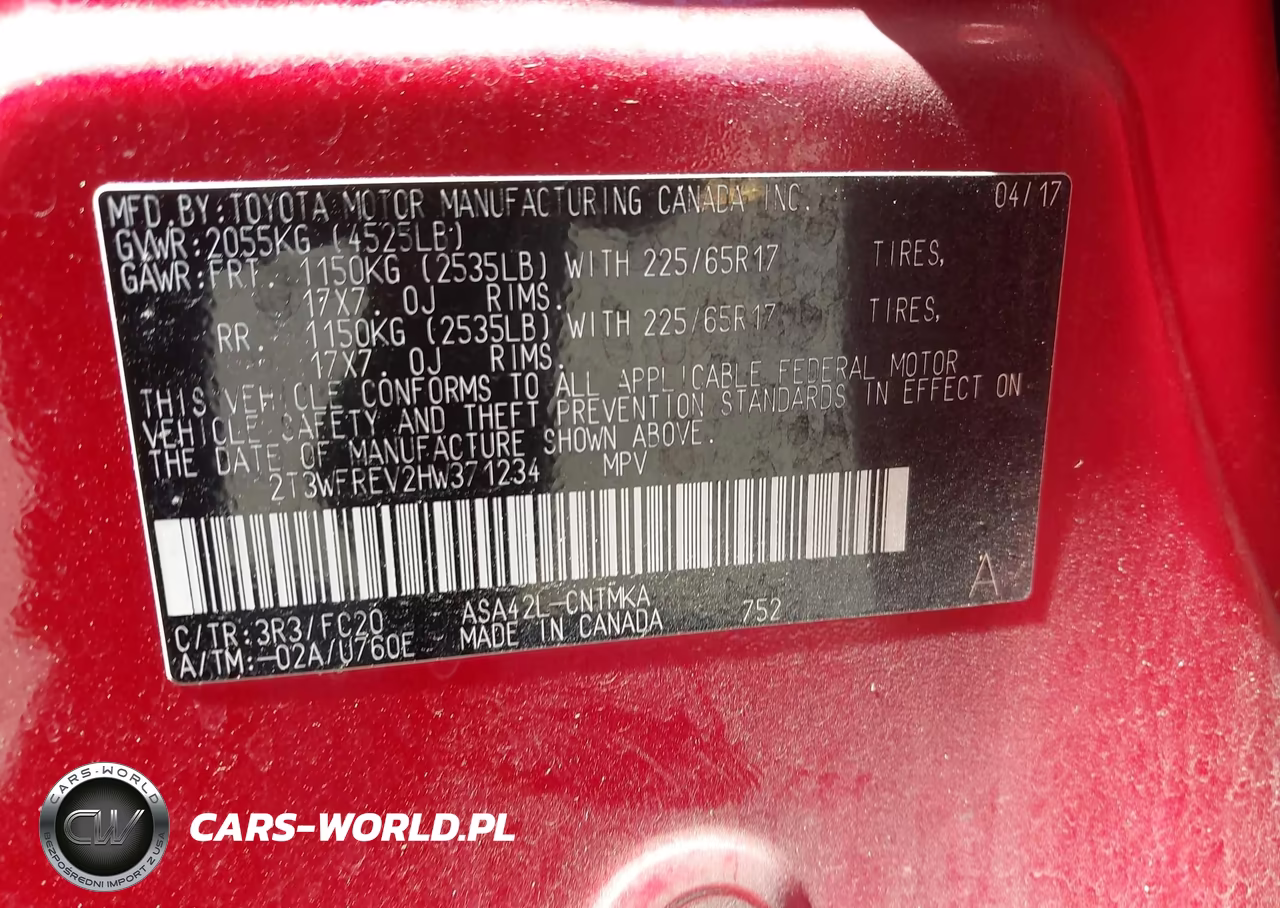 2017 Toyota Rav4 Xle VIN:2T3WFREV2HW371234 - 9