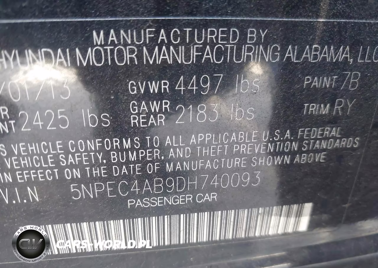 2013 Hyundai Sonata Se 2.0T VIN:5NPEC4AB9DH740093 - 9