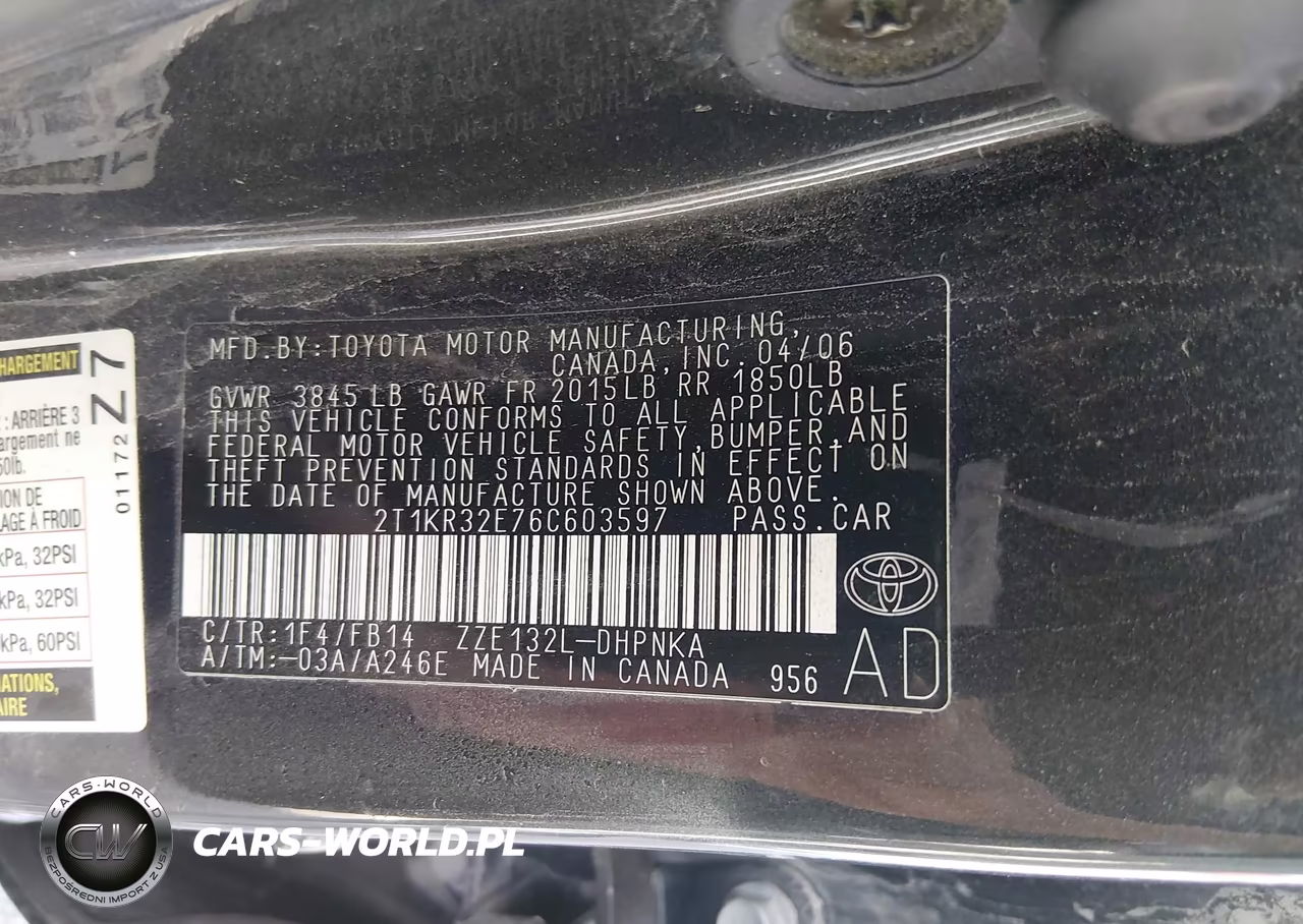 2006 Toyota Matrix Xr VIN:2T1KR32E76C603597 - 9