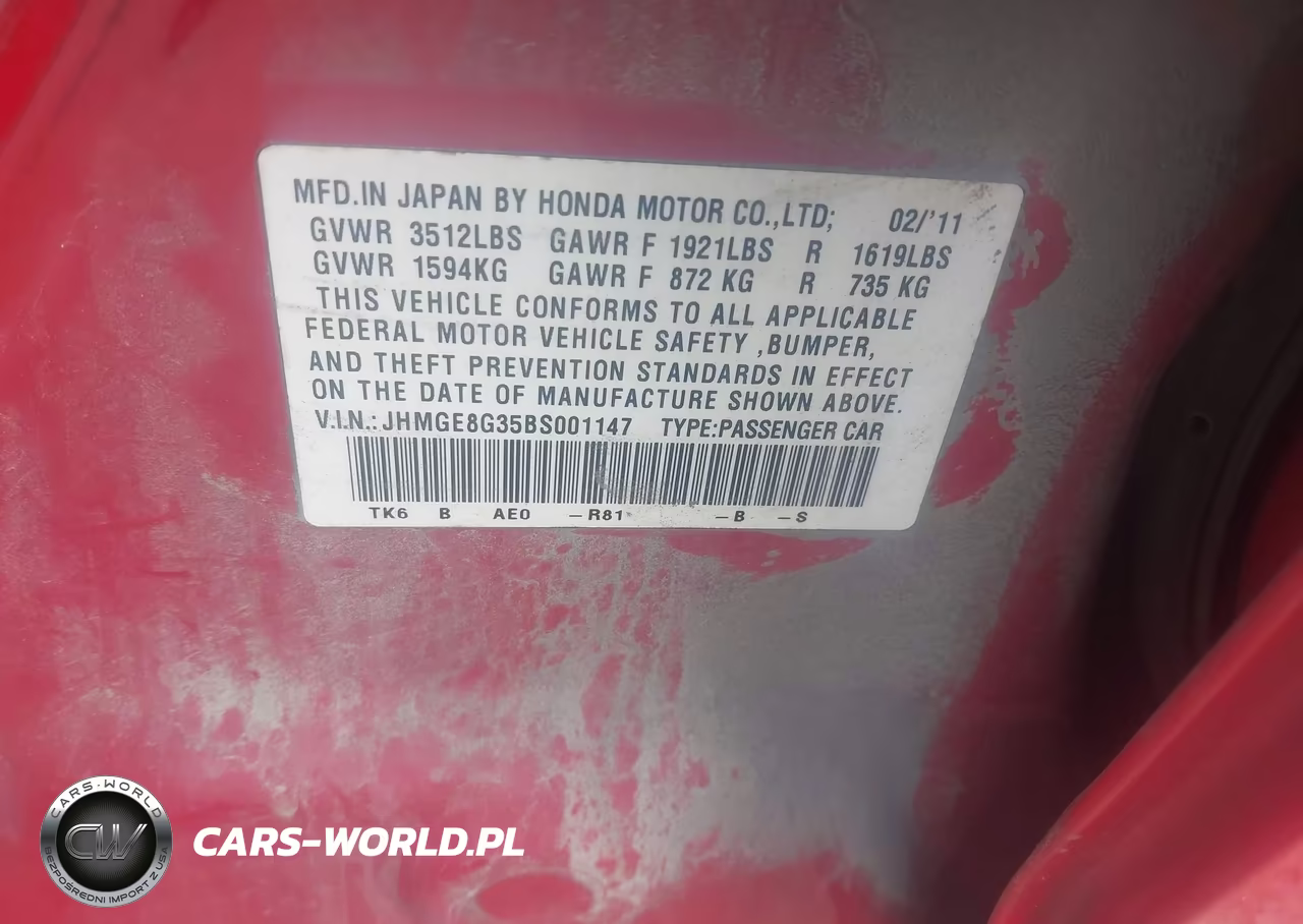 2011 Honda Fit VIN:JHMGE8G35BS001147 - 9