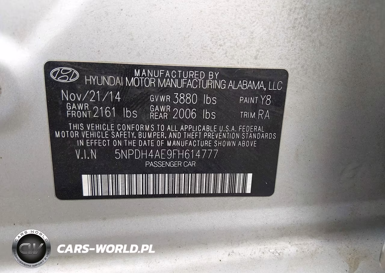 2015 Hyundai Elantra Se VIN:5NPDH4AE9FH614777 - 9