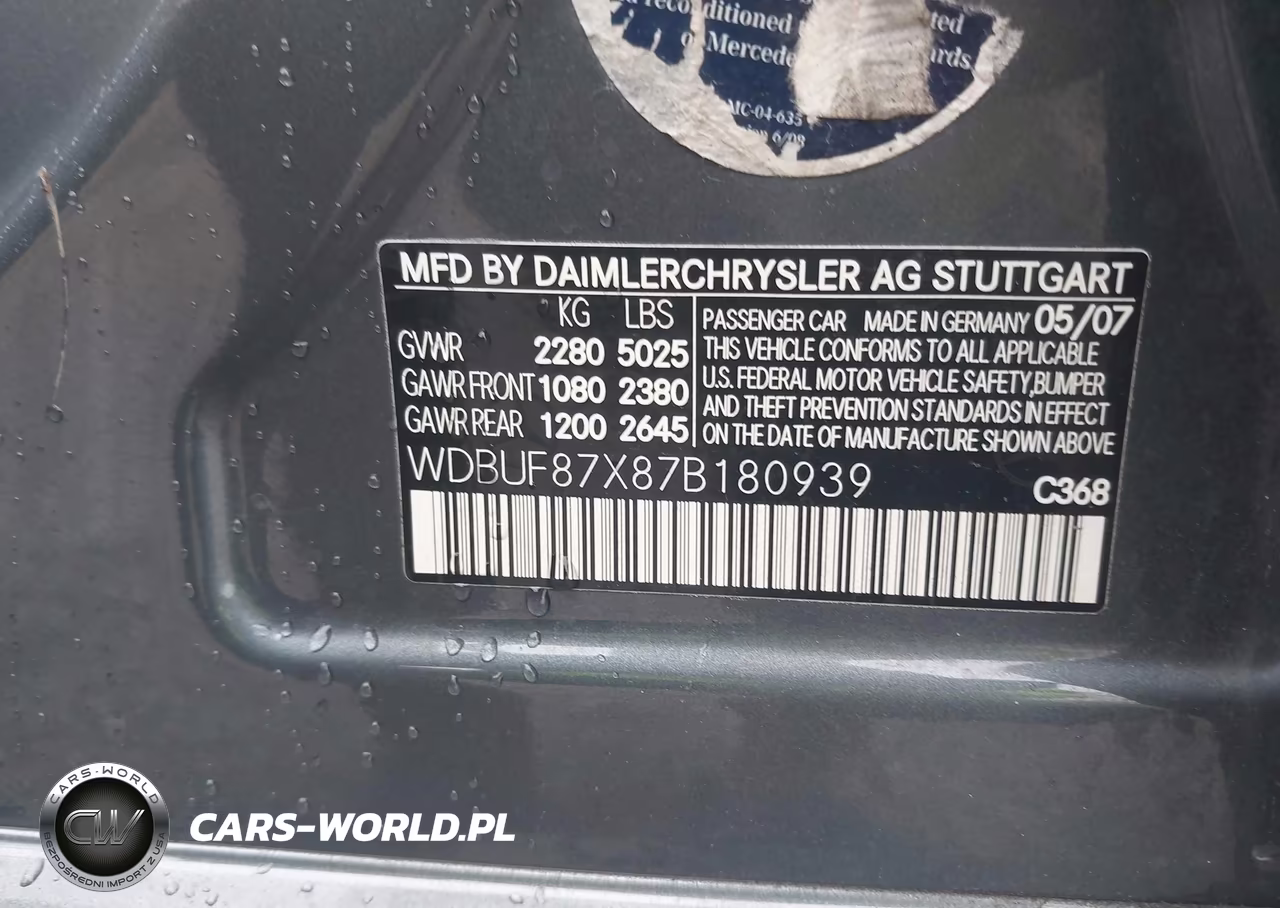 2007 Mercedes-Benz E 350 4Matic VIN:WDBUF87X87B180939 - 9