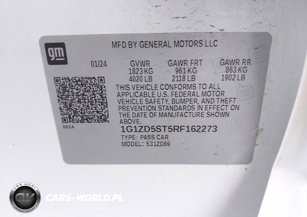 2024 Chevrolet Malibu Fwd 1Lt VIN:1G1ZD5ST5RF162273 - 9