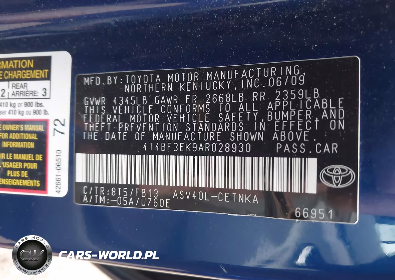 2010 Toyota Camry Le VIN:4T4BF3EK9AR028930 - 9