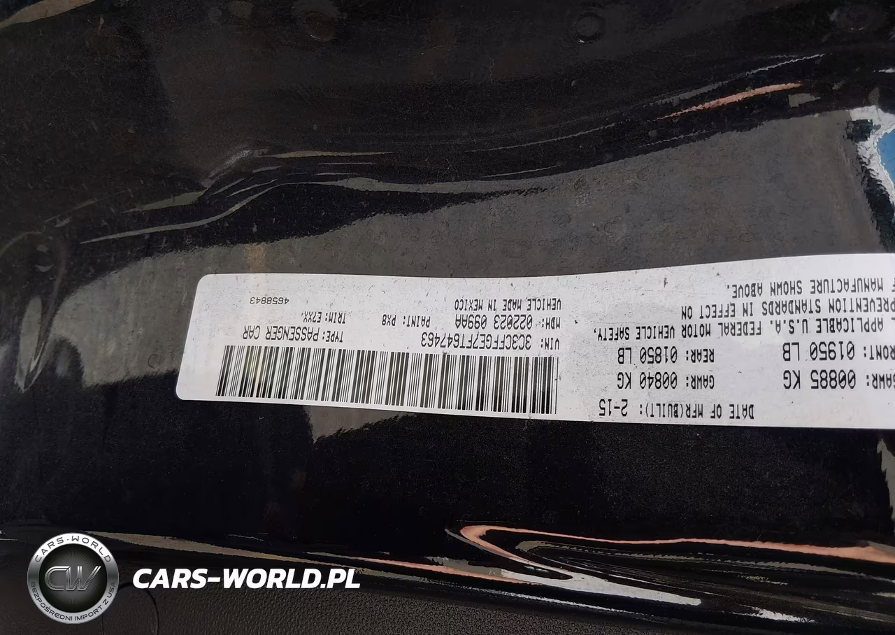 2015 Fiat 500E Battery Electric VIN:3C3CFFGE7FT647463 - 9