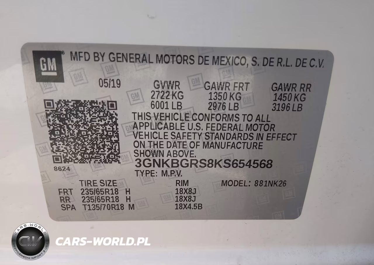 2019 Chevrolet Blazer VIN:3GNKBGRS8KS654568 - 9