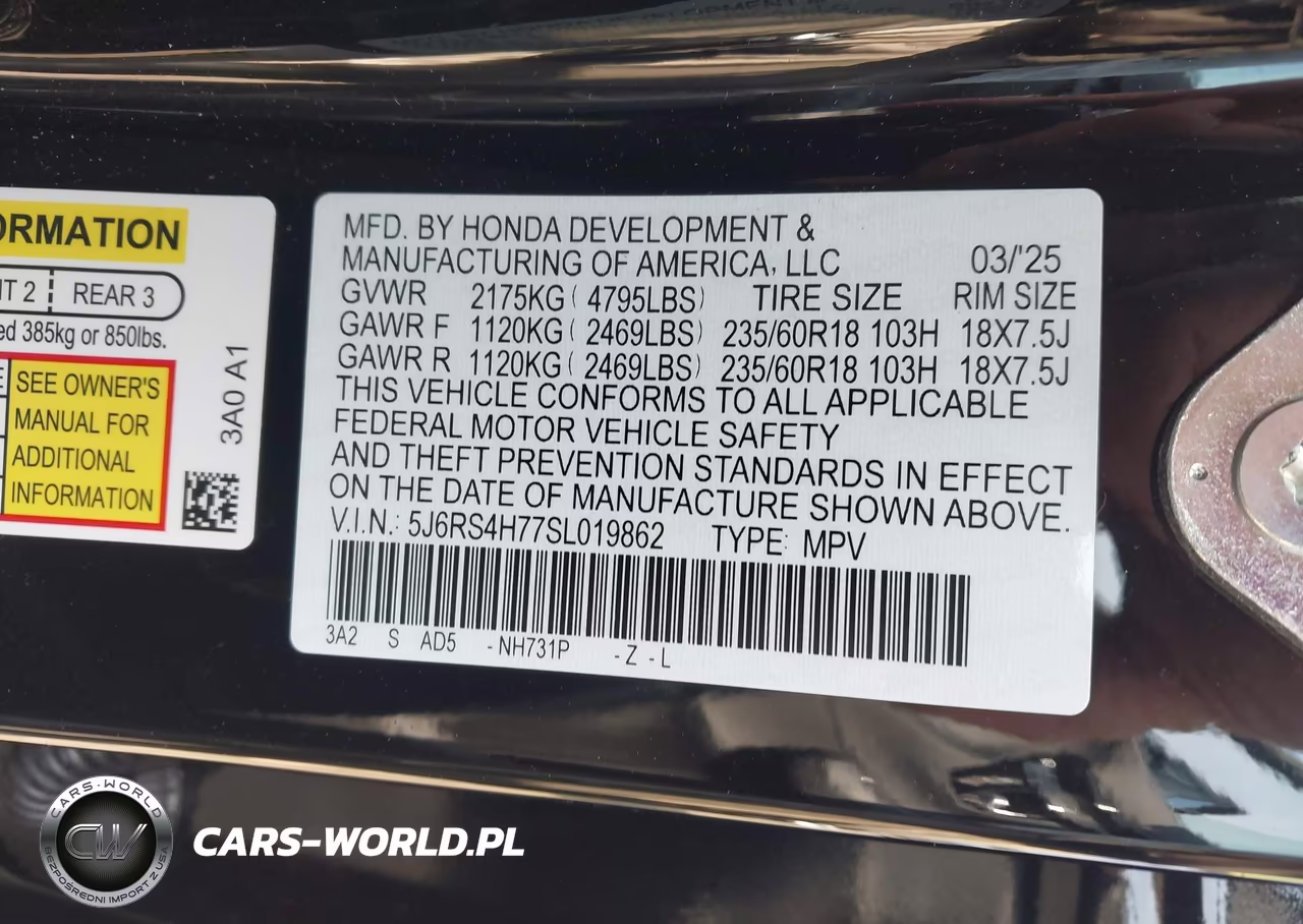 2025 Honda Cr-V Ex-L Awd VIN:5J6RS4H77SL019862 - 9