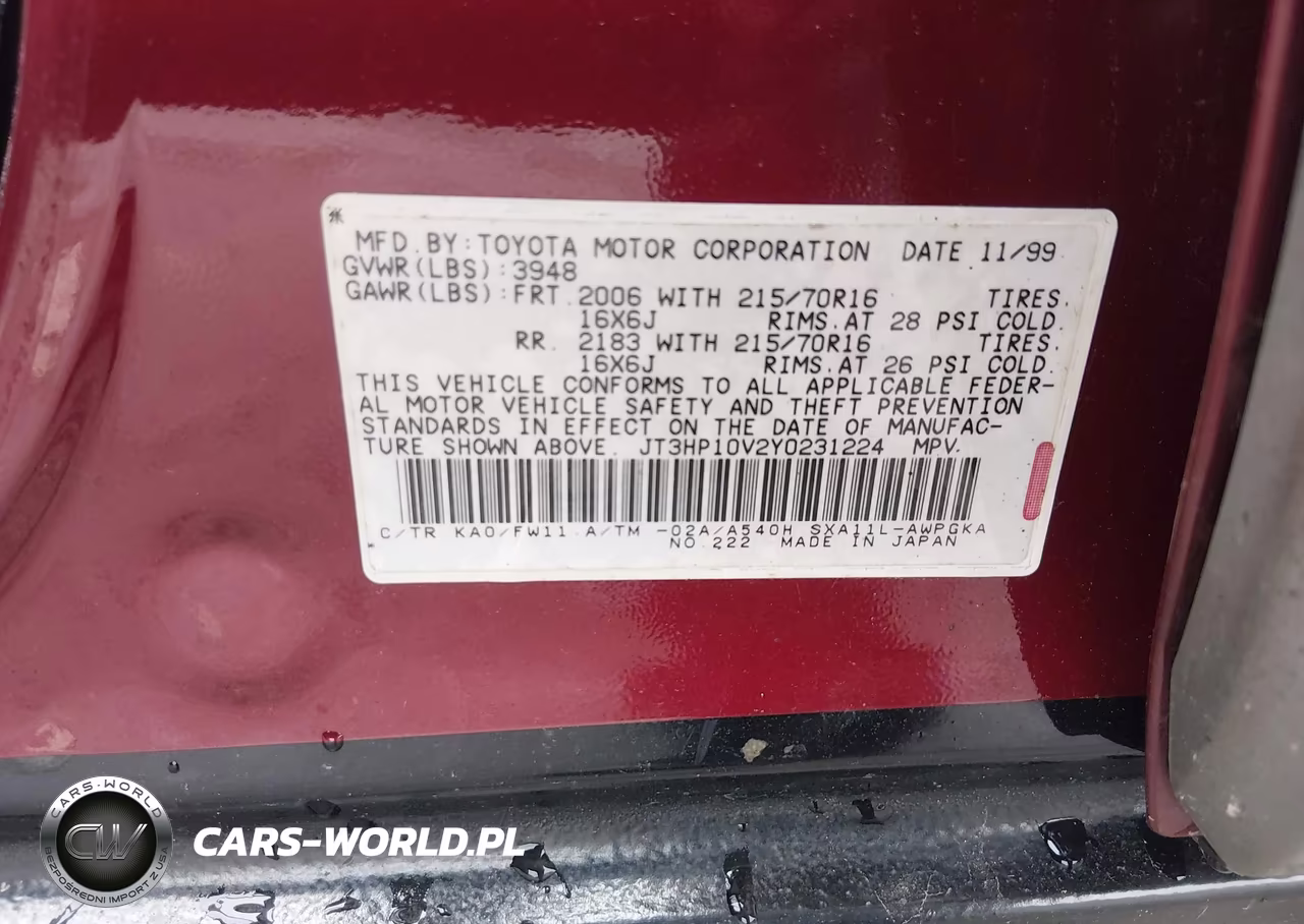 2000 Toyota Rav4 VIN:JT3HP10V2Y0231224 - 9