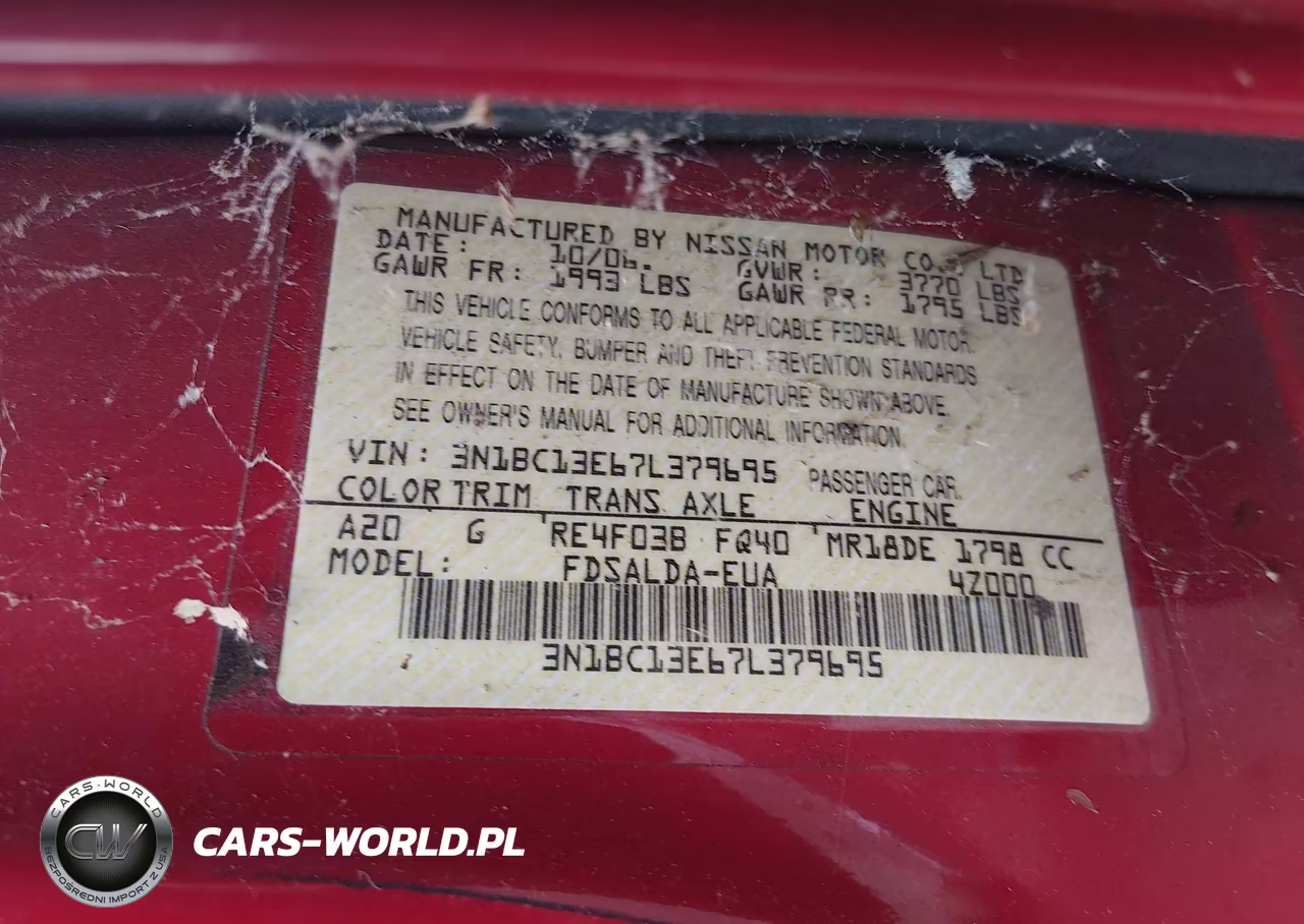 2007 Nissan Versa 1.8S VIN:3N1BC13E67L379695 - 9