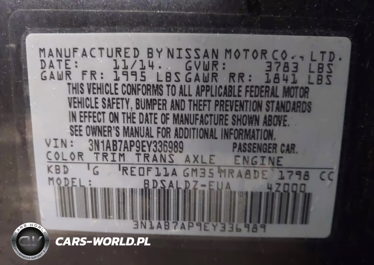 2014 Nissan Sentra Sv VIN:3N1AB7AP9EY336989 - 9