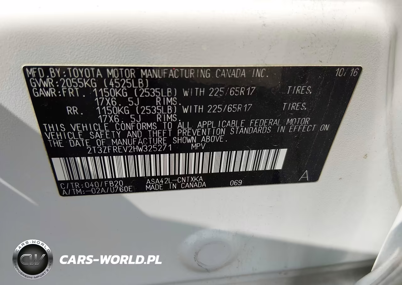 2017 Toyota Rav4 Le VIN:2T3ZFREV2HW325271 - 9